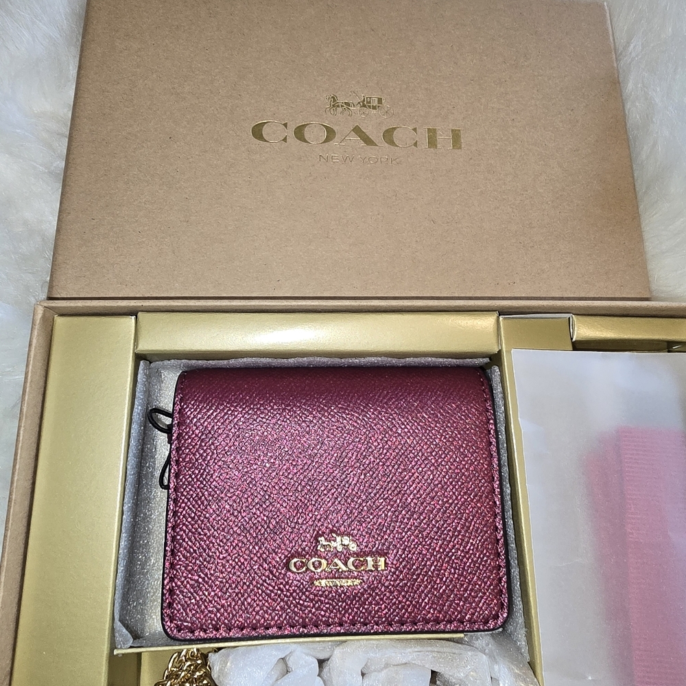 Coach Pink Textured Leather Wallet